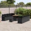 vidaXL Garden Sofa Set with Cushion with Storage 11 pcs Black