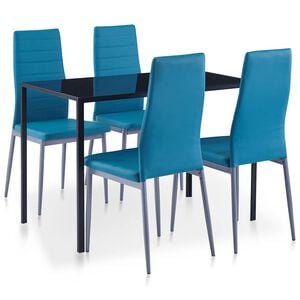 vidaXL Five Piece Dining Set Blue