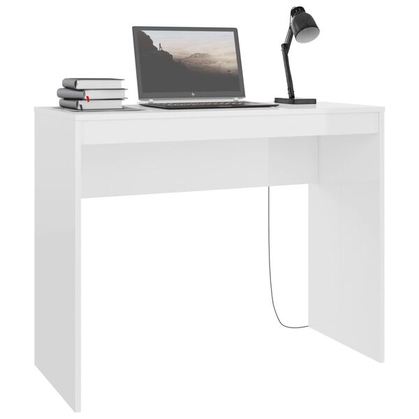 vidaXL Desk High Gloss White 90x40x72 cm Engineered Wood