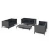 vidaXL 7 Piece Garden Lounge Set with Cushions Poly Rattan Dark Grey
