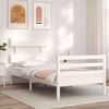 vidaXL Bed Frame without Mattress White Single Solid Wood
