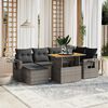 vidaXL 7 Piece Garden Sofa Set with Cushions Grey Poly Rattan