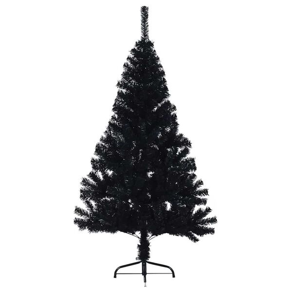 vidaXL Artificial Pre-lit Christmas Tree Black 150 cm PVC