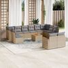 vidaXL 13 Piece Garden Sofa Set with Cushions Mix Beige Poly Rattan