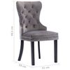 vidaXL Dining Chairs 6 pcs Grey Velvet