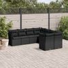 vidaXL 8 Piece Garden Sofa Set with Cushions Black Poly Rattan