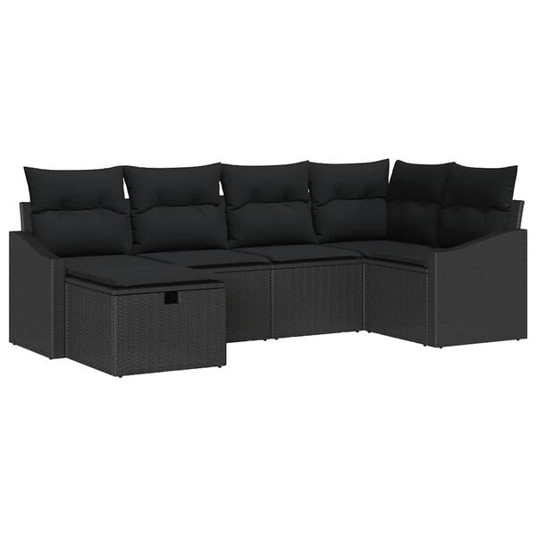 vidaXL Sofa Set with Cushion 7 pcs Poly Rattan