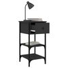 vidaXL Bedside Cabinet Black 34x36x70 cm Engineered Wood