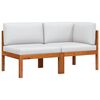 vidaXL 2 Piece Garden Lounge Set with Cushions Wood Acacia&Rope
