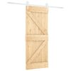 vidaXL Sliding Door 80 x 210 cm Solid Pine Wood Natural and White