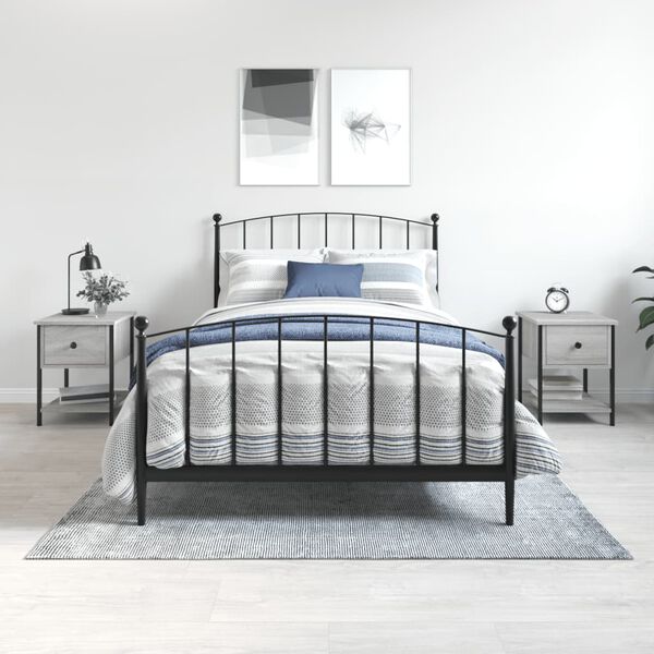 vidaXL Bedside Tables 2 pcs Grey Sonoma 34x35.5x45 cm Engineered Wood