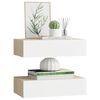 vidaXL Wall Drawer Shelves 2 pcs Oak and White 40x23.5x10cm MDF