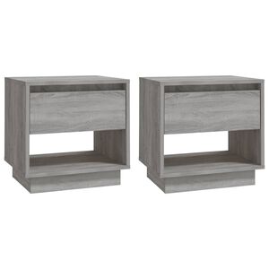 vidaXL Bedside Cabinet | Set of 2 | Grey sonoma | Engineered wood | Medium
