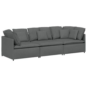 vidaXL Modular Sofa with Cushions Fabric Dark Grey