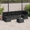 vidaXL Garden Sofa Set with Cushion 8 pcs Black Poly Rattan