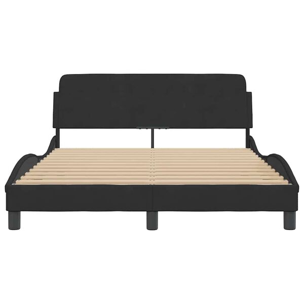 vidaXL Bed Frame "Dover" Black 137x190 cm Double Velvet