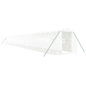 vidaXL Greenhouse with Steel Frame White 48m² 24x2x2 m