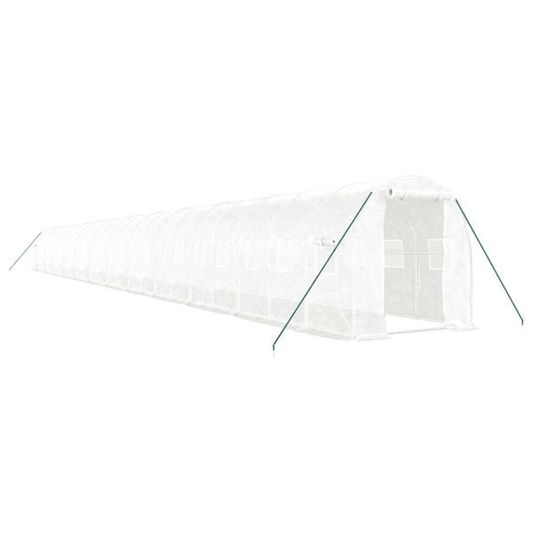 vidaXL Greenhouse with Steel Frame White 48m² 24x2x2 m