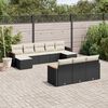 vidaXL 10 Piece Garden Sofa Set with Cushions Black Poly Rattan