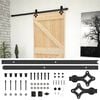 vidaXL Sliding Door Natural and Black 90 x 210 cm Solid Pine Wood