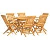 vidaXL 7 Piece Garden Dining Set Solid Wood Teak
