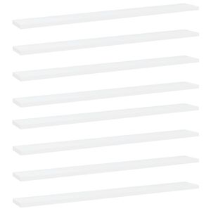 vidaXL Bookshelf Boards 8 pcs White 80x10x1,5 cm Engineered Wood