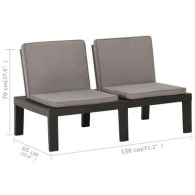 vidaXL 6 Piece Garden Lounge Set with Cushions Plastic Grey