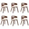 vidaXL Dining Chairs 6 pcs Cream Bent Wood and Faux Leather