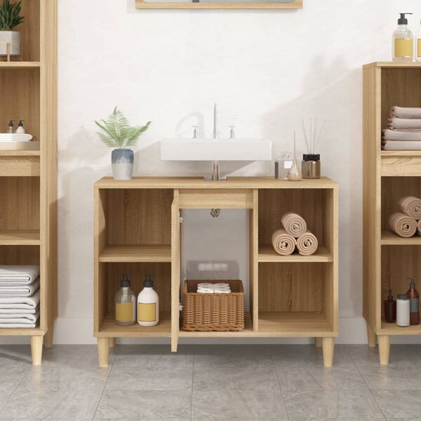 vidaXL Sink Cabinet Sonoma Oak 80x33x60 cm Engineered Wood