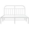 vidaXL Metal Bed Frame without Mattress with Headboard White 150x200cm
