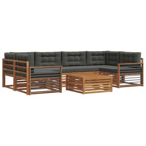 vidaXL Outdoor Sofa Set 7 pcs Natural and Anthracite