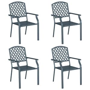 vidaXL Garden Chair 4 pcs Anthracite Steel