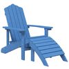 vidaXL Garden Adirondack Chair with Footstool & Table HDPE Aqua Blue