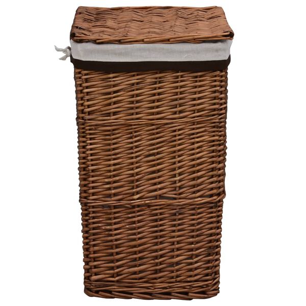 vidaXL Laundry Basket Brown Willow