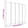 vidaXL 5-Panel Room Divider White 250x220 cm Fabric