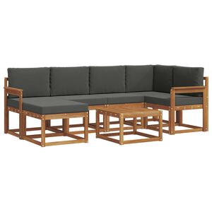 vidaXL Outdoor Sofa Set 7 pcs Natural and Anthracite