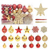 vidaXL Christmas Bauble Set | Gold and red | Plastic | Sizes from 3 cm to 6 cm
