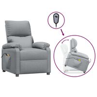 vidaXL Stand Up Massage Recliner Chair Light Grey Fabric