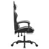 vidaXL Gaming Chair with Footrest Black and White Faux Leather