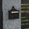 vidaXL Wall Mounted Mailbox Black 40.5 x 16 x 45 cm Cast Aluminum