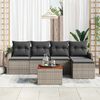 vidaXL Garden Sofa Set with Cushion 6 pcs Grey Poly Rattan
