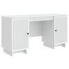 vidaXL Desk White Engineered Wood 142.5 x 50 x 75 cm