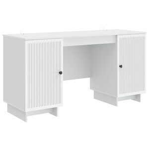 vidaXL Desk White Engineered Wood 142.5 x 50 x 75 cm