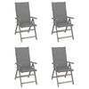 vidaXL Garden Reclining Chairs 4 pcs with Cushions Solid Wood Acacia