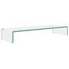 vidaXL TV Stand/Monitor Riser Glass Clear 90x30x13 cm