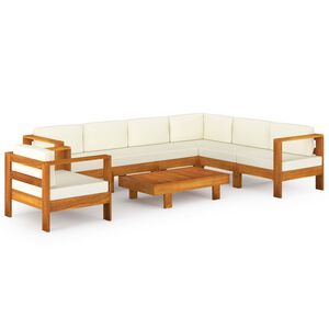 vidaXL 8 Piece Garden Lounge Set with Cushions 100x60 cm Acacia Wood