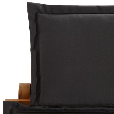 vidaXL Sun Lounger with Cushion Solid Acacia Wood Dark Grey