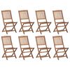 vidaXL Folding Outdoor Chairs with Cushions 8 pcs Solid Wood Acacia
