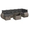 vidaXL 8 Piece Garden Sofa Set with Cushions Grey Poly Rattan
