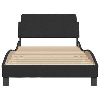 vidaXL Bed Frame with Headboard Black 107x203 cm Velvet